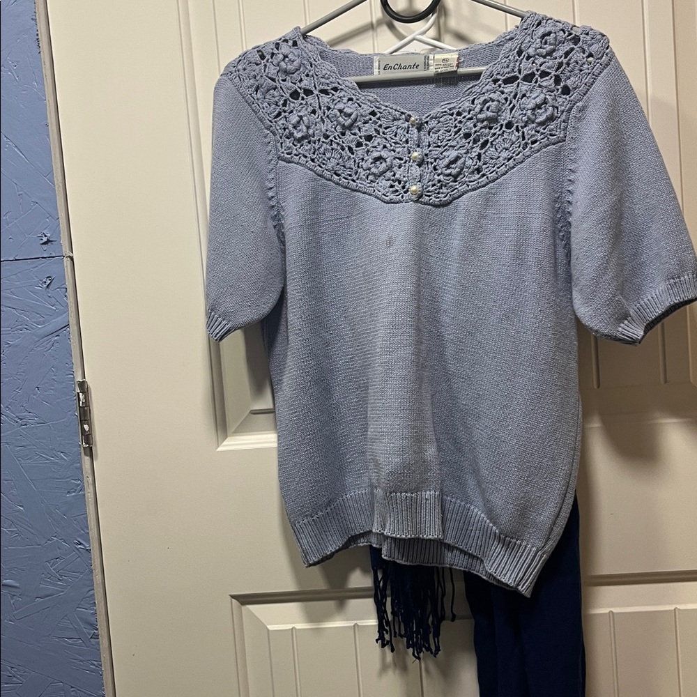 Vintage Knit And Crochet Shirt♥️